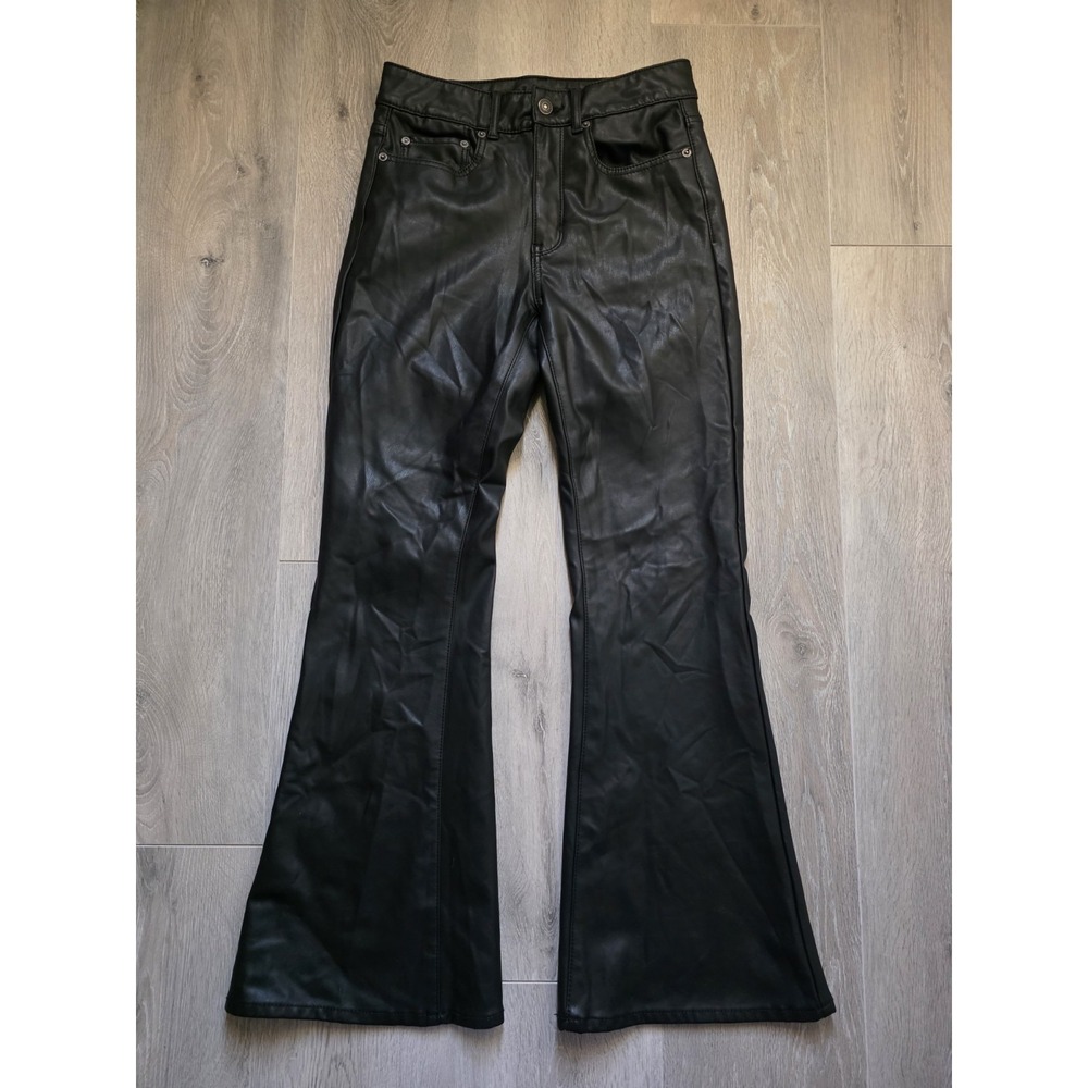 american eagle womens Size 6 black bell bottom flare pants stretch western 90s